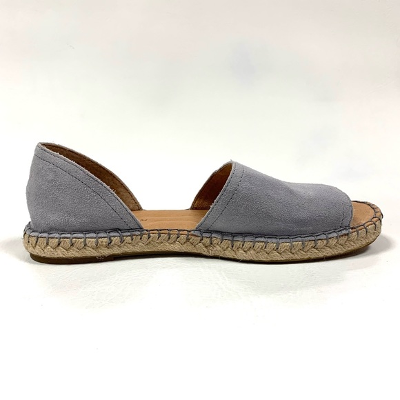 ⭐️SOLD⭐️ Born Seak Peep-Toe D’Orsay Espadrille Shoe Grey Leather Suede Jute - Picture 4 of 15